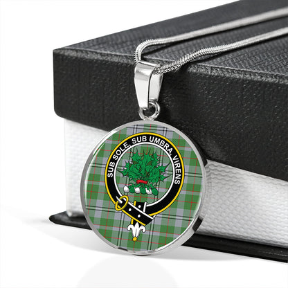 Irvine of Glentulchan Modern Tartan Crest Circle Necklace