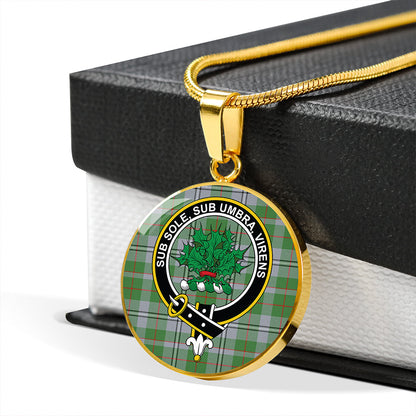 Irvine of Glentulchan Modern Tartan Crest Circle Necklace