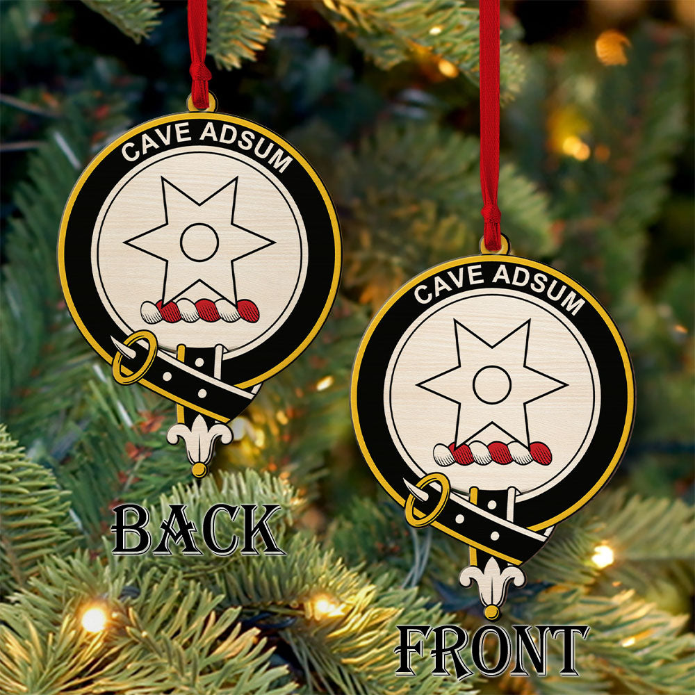 Jardine Tartan Crest Wood Acrylic Ornament