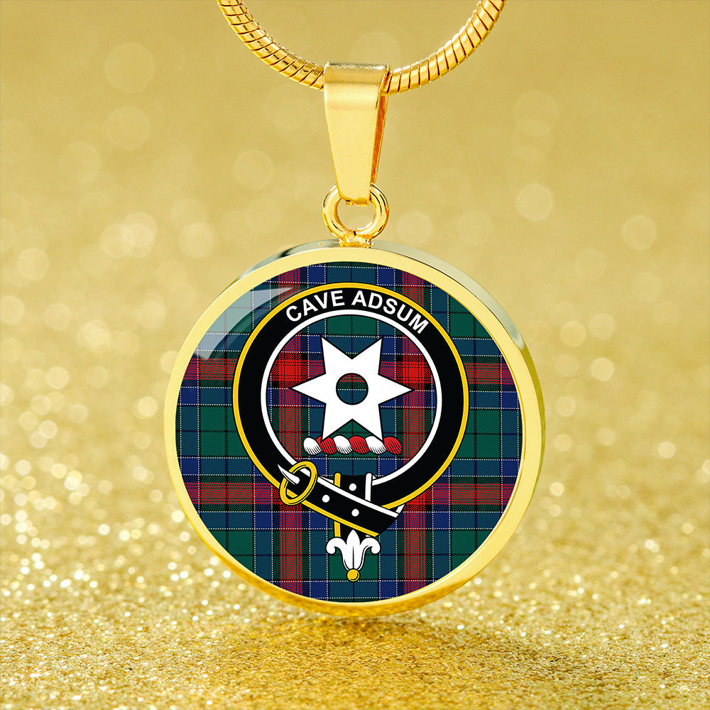 Jardine Dress Modern Tartan Crest Circle Necklace