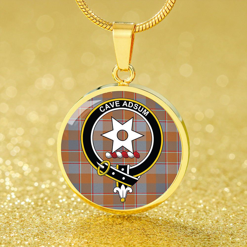 Jardine of Castlemilk Ancient Tartan Crest Circle Necklace