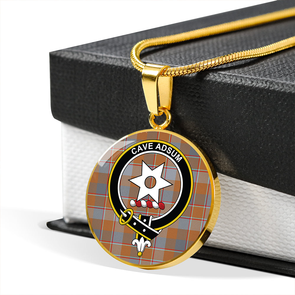 Jardine of Castlemilk Ancient Tartan Crest Circle Necklace