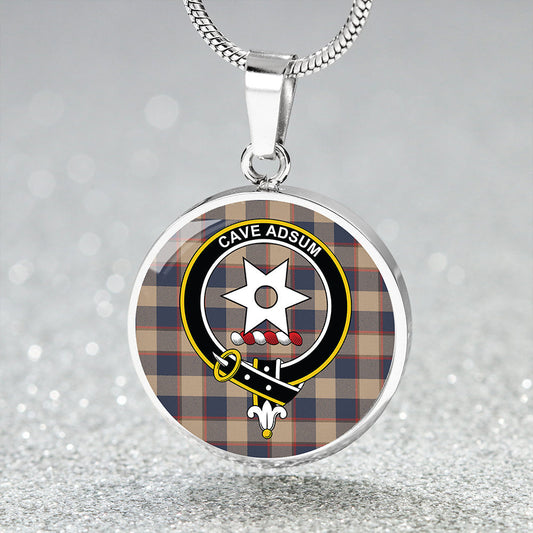 Jardine of Castlemilk Weathered Tartan Crest Circle Necklace