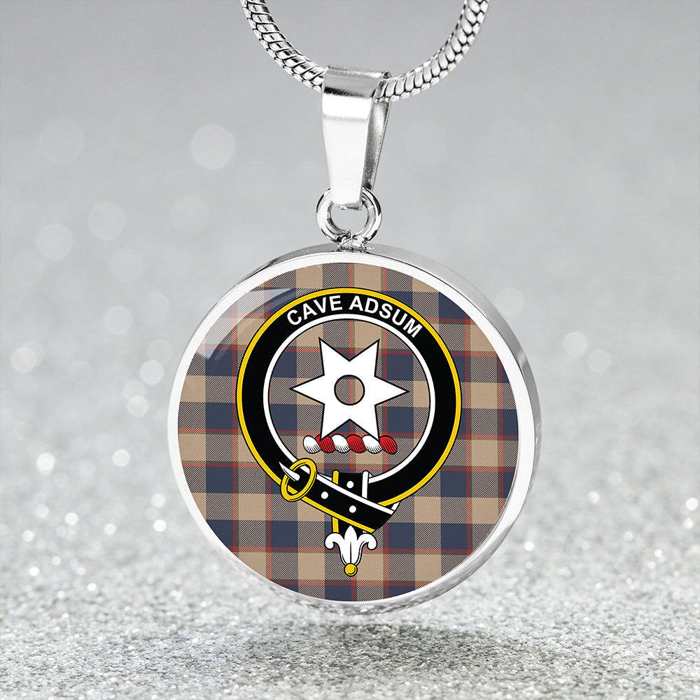 Jardine of Castlemilk Weathered Tartan Crest Circle Necklace