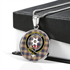 Jardine of Castlemilk Weathered Tartan Crest Circle Necklace