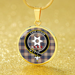 Jardine of Castlemilk Weathered Tartan Crest Circle Necklace