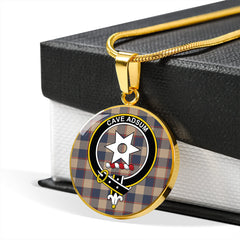 Jardine of Castlemilk Weathered Tartan Crest Circle Necklace