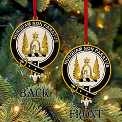 Johnson Tartan Crest Wood Acrylic Ornament