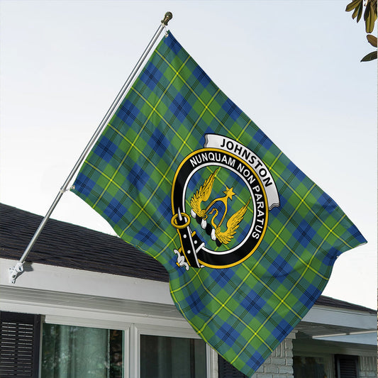 Johnston Ancient Tartan Classic Crest House Flag