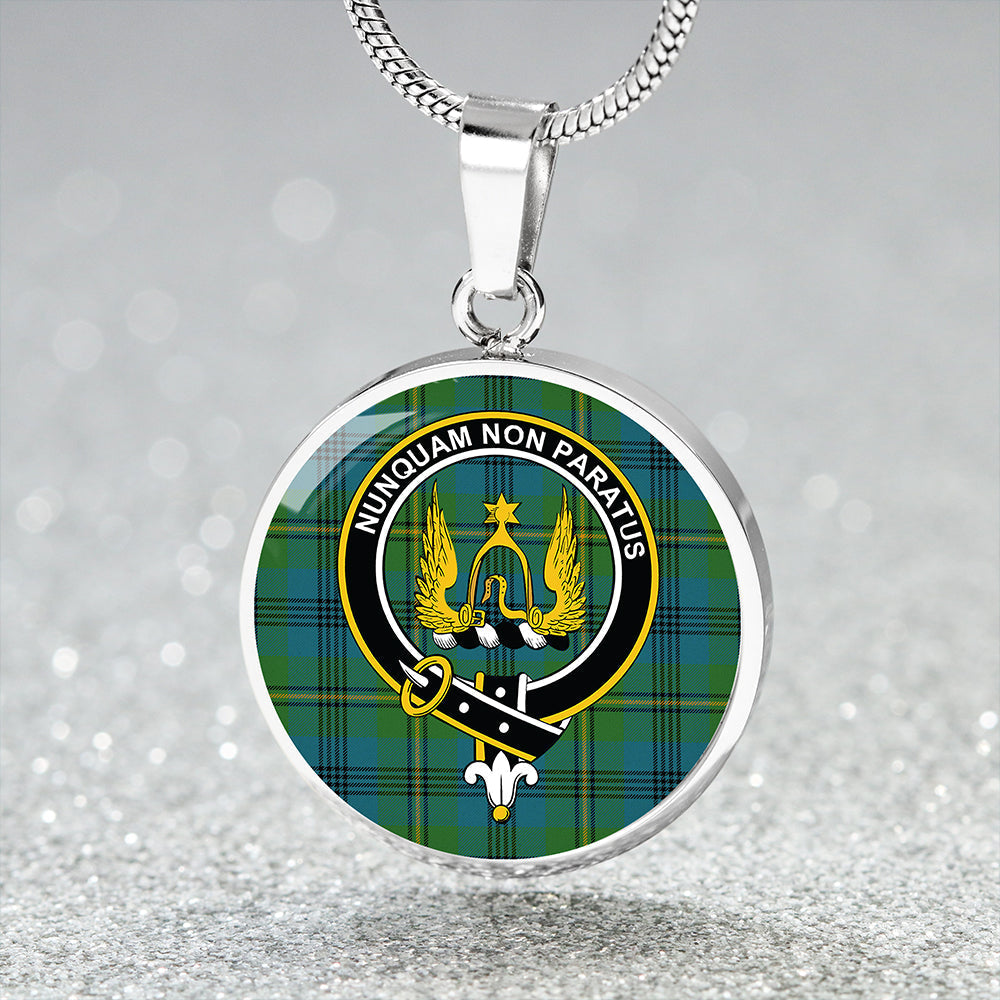 Johnstone Clans Originaux (Johnson Clans Originaux) Ancient Tartan Crest Circle Necklace