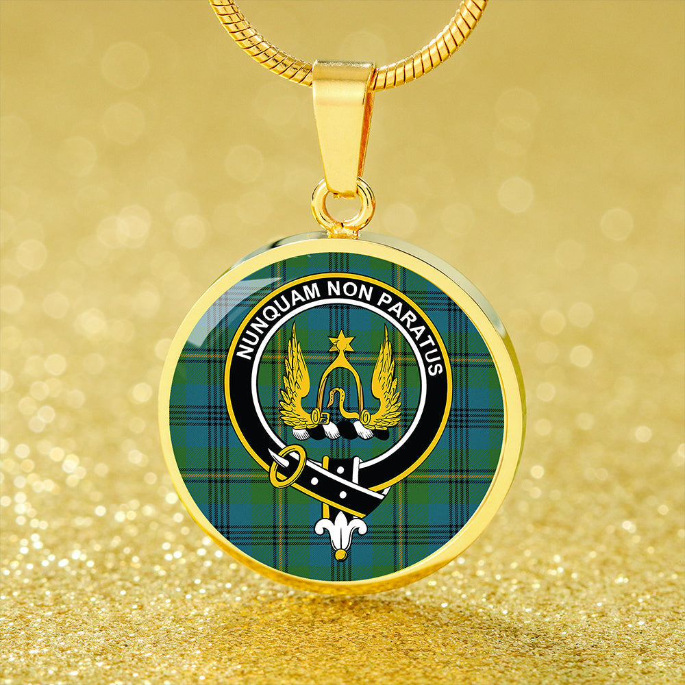 Johnstone Clans Originaux (Johnson Clans Originaux) Ancient Tartan Crest Circle Necklace