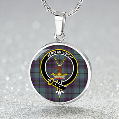 Keith (Austin) Weathered Tartan Crest Circle Necklace