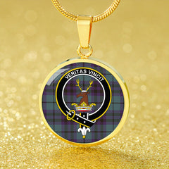 Keith (Austin) Weathered Tartan Crest Circle Necklace