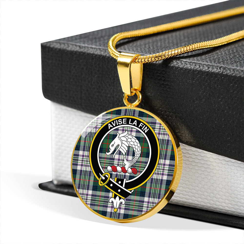 Kennedy Dress Modern Tartan Crest Circle Necklace