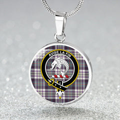 Kennedy Dress Weathered Tartan Crest Circle Necklace