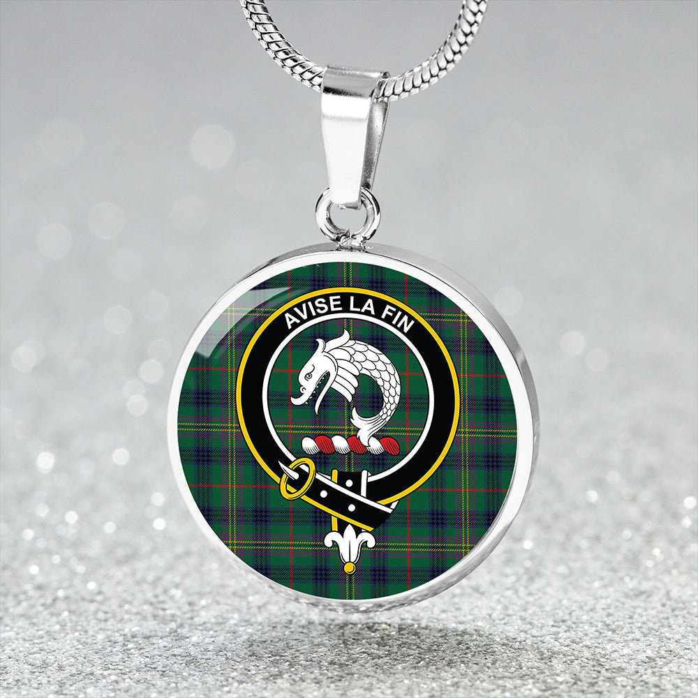 Kennedy Modern Tartan Crest Circle Necklace