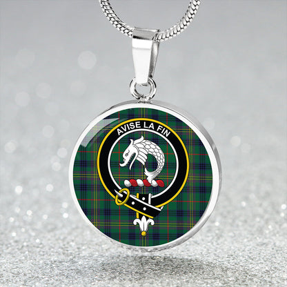 Kennedy Modern Tartan Crest Circle Necklace