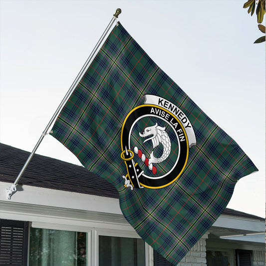 Kennedy Modern Tartan Classic Crest House Flag