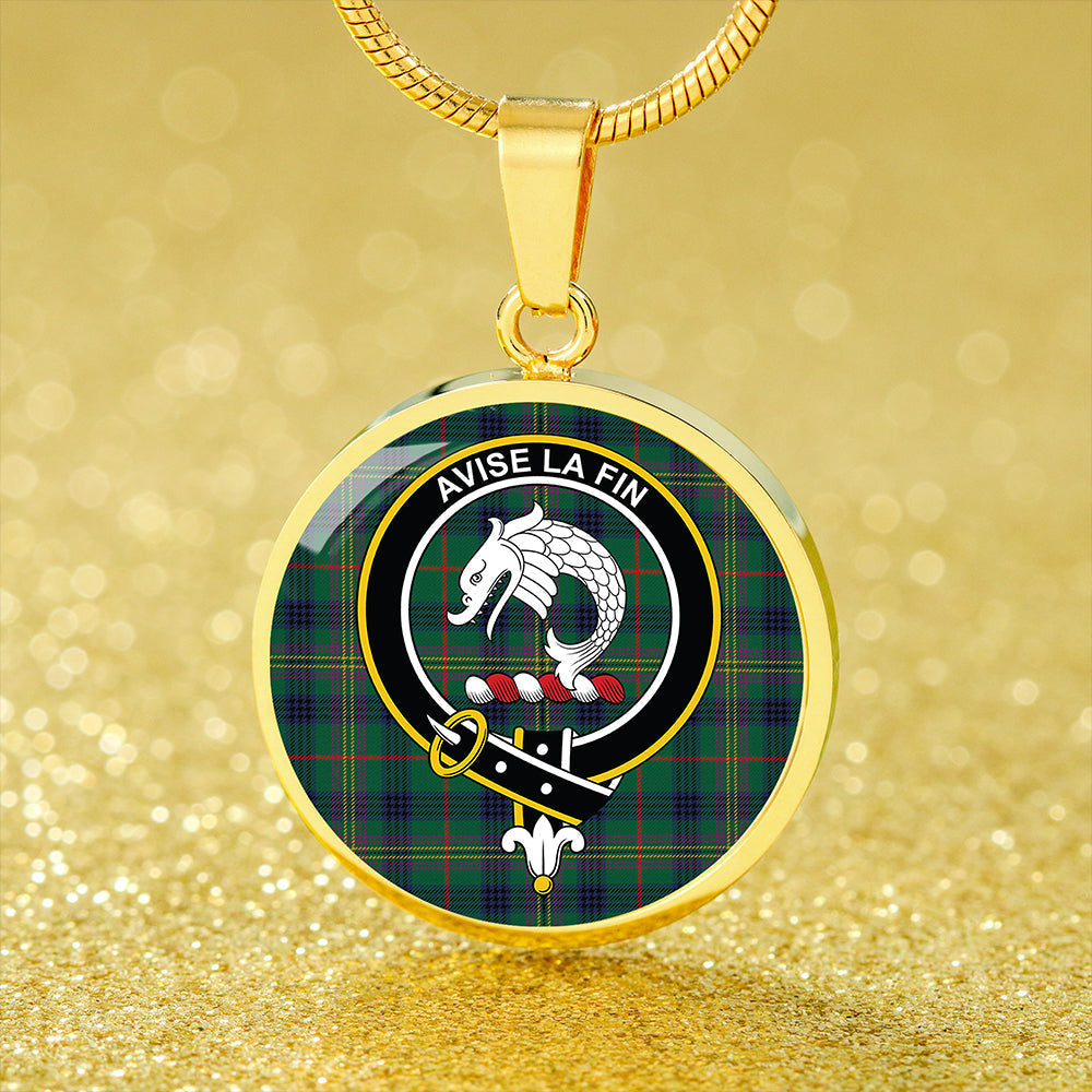 Kennedy Modern Tartan Crest Circle Necklace