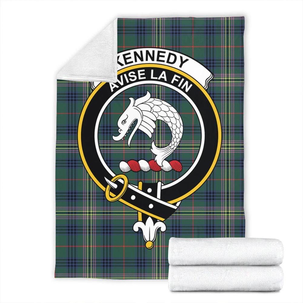 Kennedy Modern Tartan Crest Premium Blanket