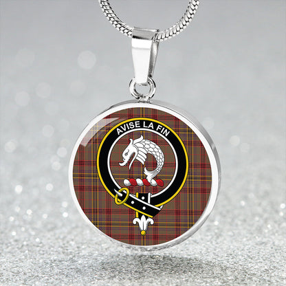 Kennedy Weathered Tartan Crest Circle Necklace