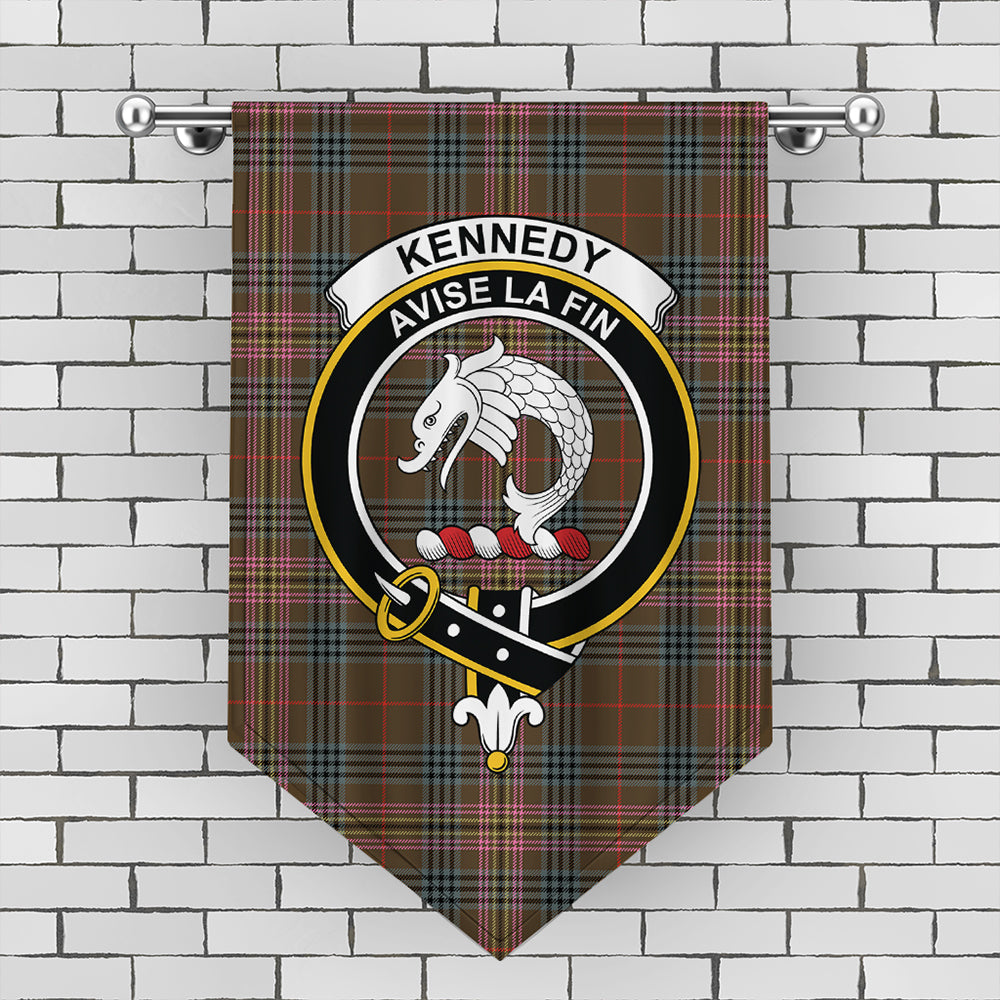 Kennedy Weathered Tartan Crest Gonfalon