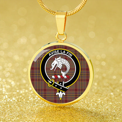 Kennedy Weathered Tartan Crest Circle Necklace