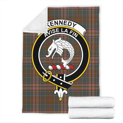 Kennedy Weathered Tartan Crest Premium Blanket