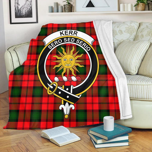 Kerr Modern Tartan Crest Premium Blanket