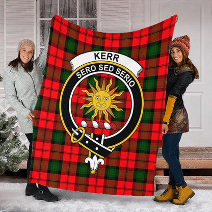 Kerr Modern Tartan Crest Premium Blanket