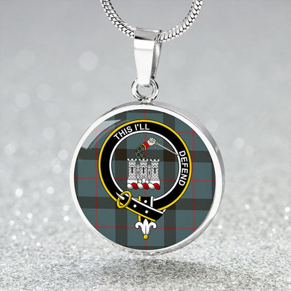 Kincaid Weathered Tartan Crest Circle Necklace