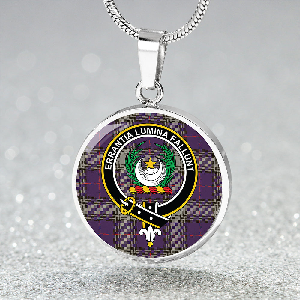 Kinnaird Weathered Tartan Crest Circle Necklace