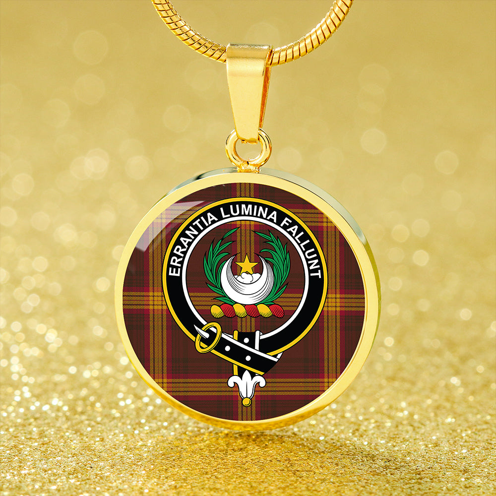 Kinnaird #2 Modern Tartan Crest Circle Necklace