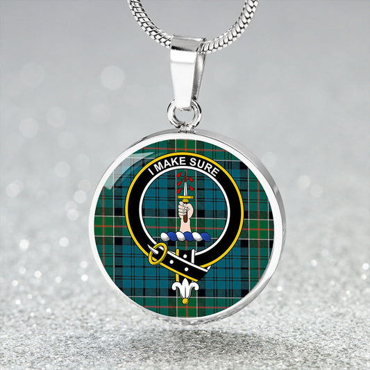 Kirkpatrick Tartan Crest Circle Necklace