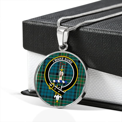 Kirkpatrick Tartan Crest Circle Necklace