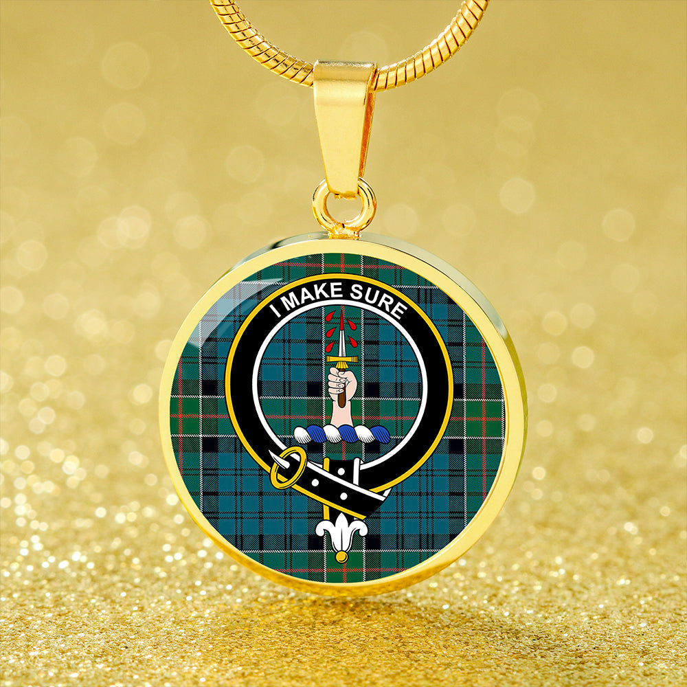 Kirkpatrick Tartan Crest Circle Necklace