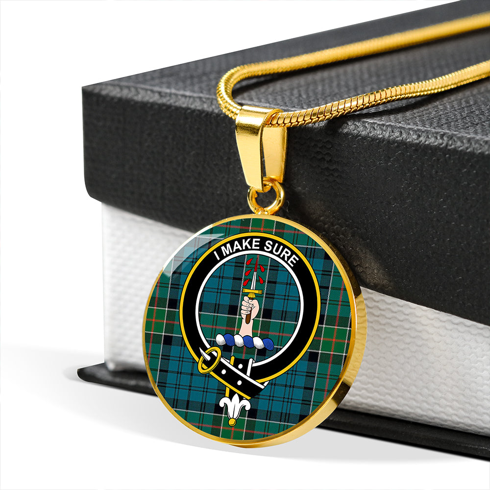 Kirkpatrick Tartan Crest Circle Necklace