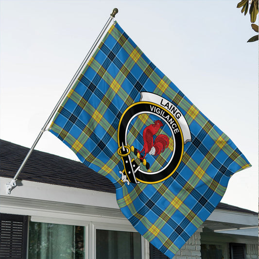 Laing Tartan Classic Crest House Flag