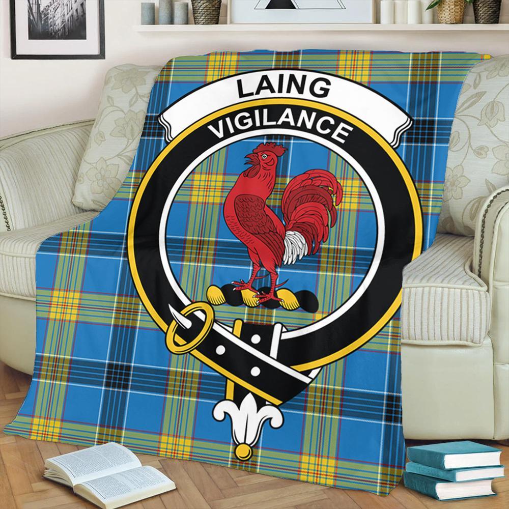 Laing Tartan Crest Premium Blanket