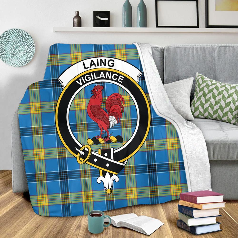 Laing Tartan Crest Premium Blanket