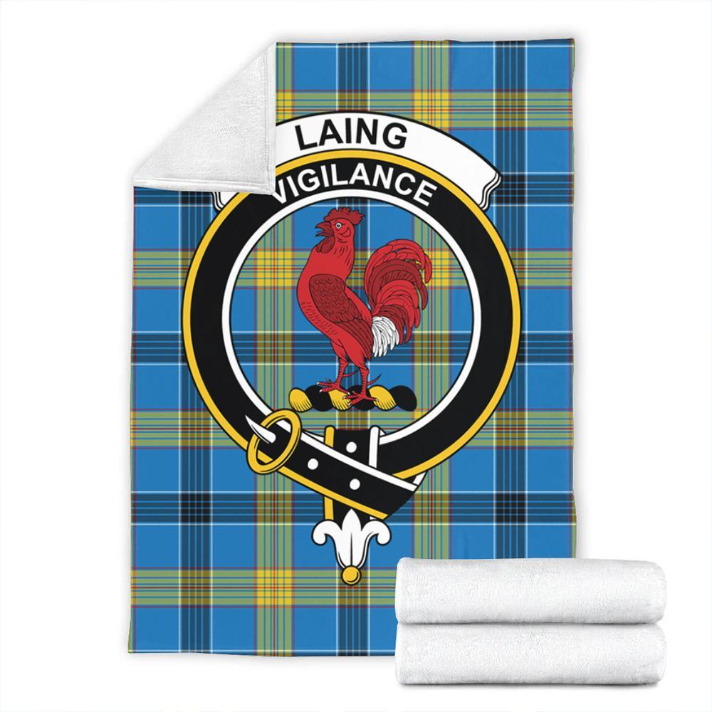 Laing Tartan Crest Premium Blanket