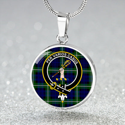 Lammie Tartan Crest Circle Necklace