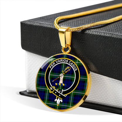 Lammie Tartan Crest Circle Necklace