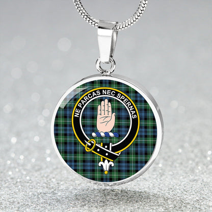 Lamont Ancient Tartan Crest Circle Necklace