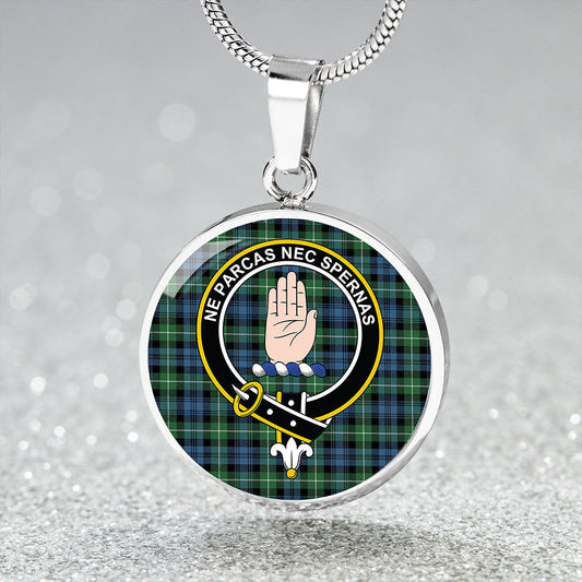 Lamont Ancient Tartan Crest Circle Necklace