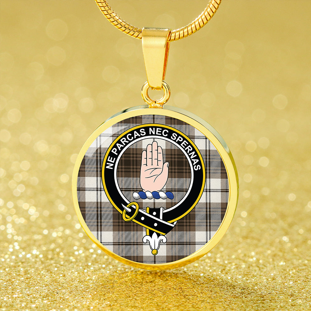 Lamont Dress Weathered Tartan Crest Circle Necklace