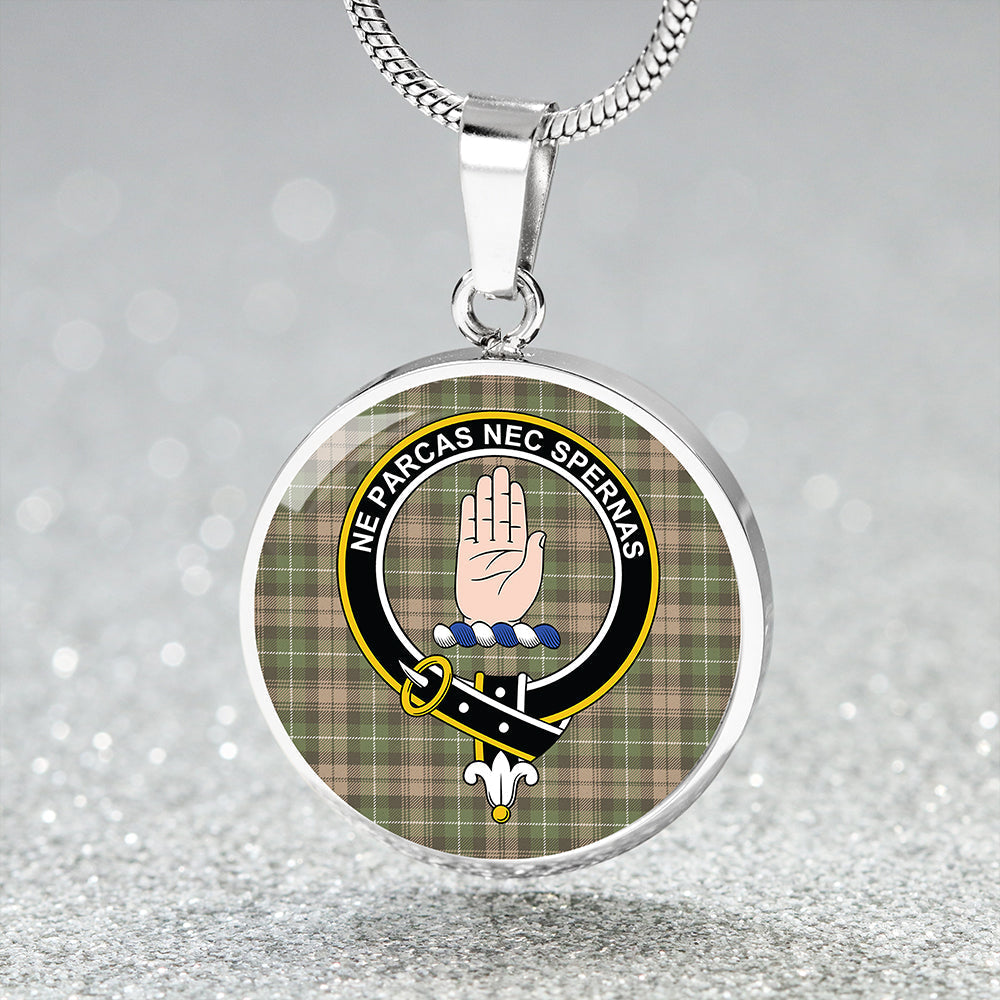 Lamont Heather Ancient Tartan Crest Circle Necklace