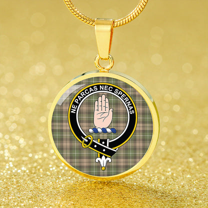 Lamont Heather Ancient Tartan Crest Circle Necklace