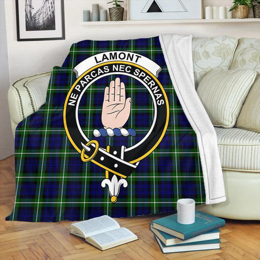 Lamont Modern Tartan Crest Premium Blanket