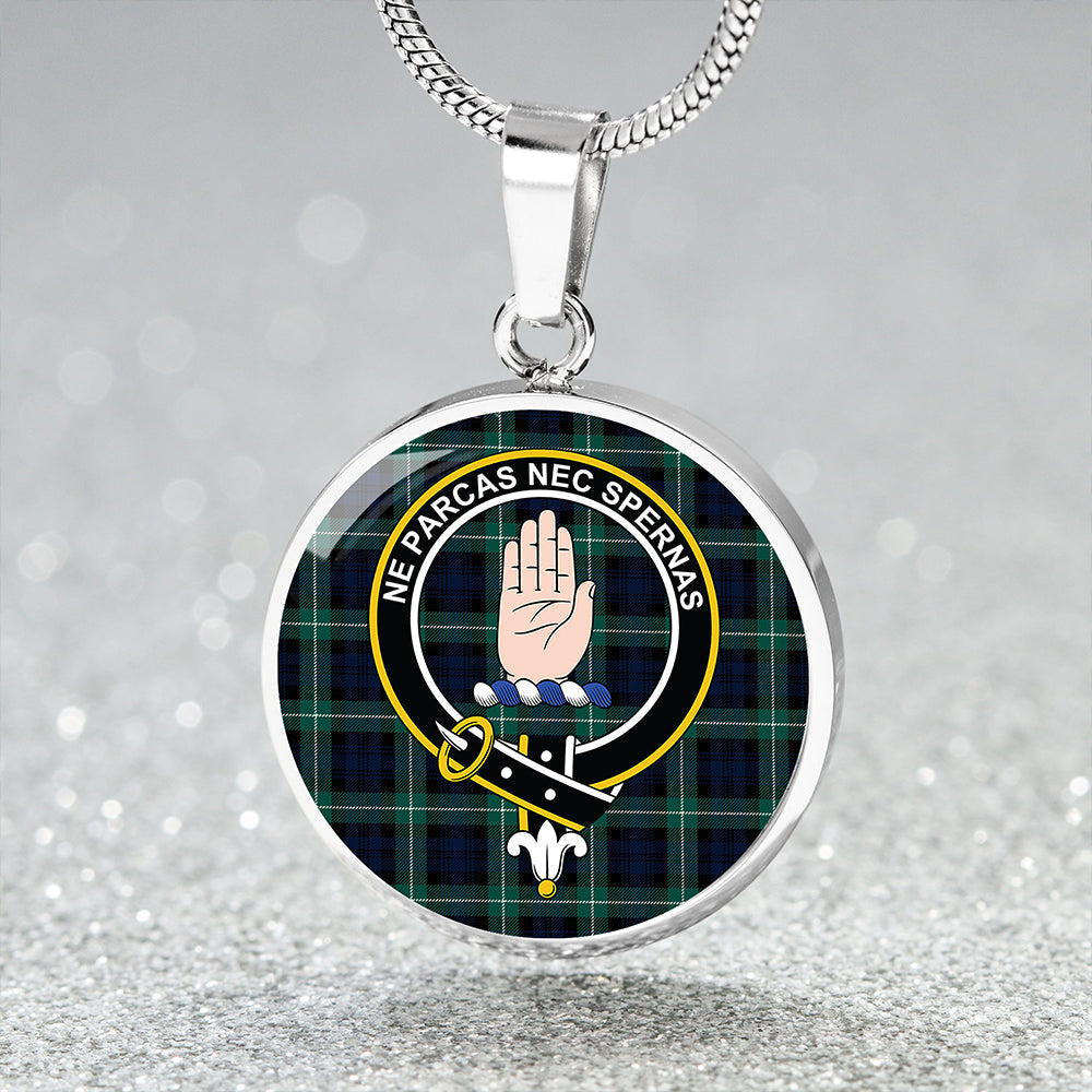 Lamont Modern Tartan Crest Circle Necklace